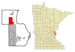 Location of the city of Harris within Chisago County, Minnesota