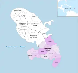 Location within the region Martinique
