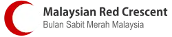 The Malaysian Red Crescent Society logo, incorporating a red crescent on a white background