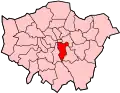 Location of the London Borough of Southwark in Greater London