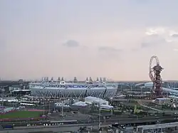 London 2012 Olympic Stadium[10] (with ArcelorMittal Orbit[132] in foreground)
