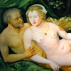 Portrait of Lot with his daughter, painted by Altdorfer.