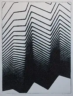 Thickened broken network, collography 1998