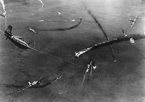 The aerial warfare of WWII inspired the space fights.