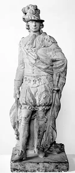 Figurine by Luigi di Giuseppe Grossi of Schimmelmann wearing the Order of the Elephant.