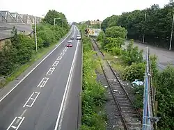 Disused railway track alongside Hatters Way at Clifton Road (2006)