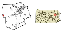 Location of New Columbus in Luzerne County, Pennsylvania.