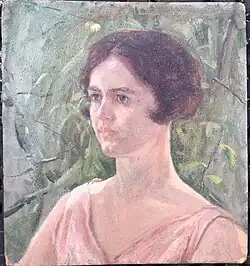 A portrait of Louise Talman Lowry (Thompson), likely a study for a larger portrait, now lost
