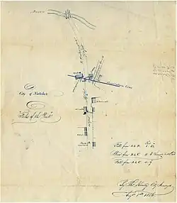 Elam's stand at the Forks of the Road was depicted on a 1856 surveyor's map