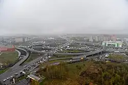 Interchange of MKAD and Kashirskoye Highway in Moscow