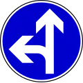 Proceed straight or turn left