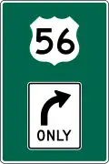 D15-1 Combination lane use/destination with route shield
