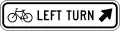 R9-27 Bicycle left turn (diagonal right arrow)