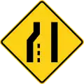 W4-2L Lane ends (left)