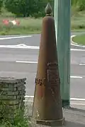 Border mark along the international border with Belgium