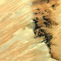 Satellite image of Termit massif visible from space