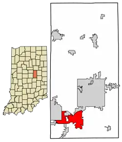 Location in Madison County, Indiana