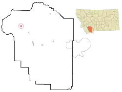 Location in Madison County and the state of Montana
