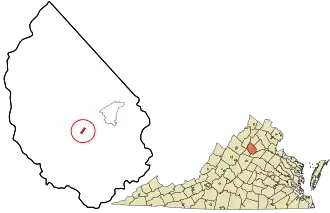 Location in Madison County and the state of Virginia.