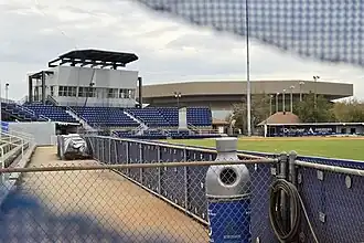 UNO Lakefront Arena with Maestri Field at Privateer Park in foreground