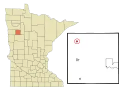 Location in Mahnomen County and the state of Minnesota