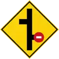 Stacked crossroad junctions, no entry on first junction on the right
