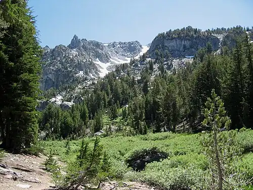 Mammoth Crest from Sky Meadows (3060m) John Muir Wilderness, California.