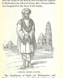 A Sindhi hindu banker in long Jama and Dhoti.
