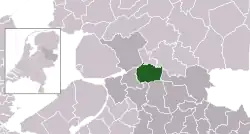 Highlighted position of Staphorst in a municipal map of Overijssel