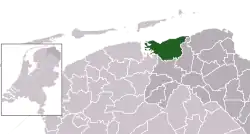 Highlighted position of De Marne in a municipal map of Groningen