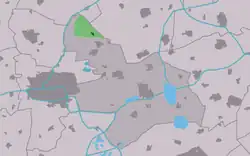 Location of the village in Tytsjerksteradiel