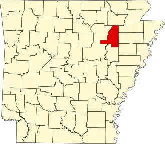 State map highlighting Jackson County