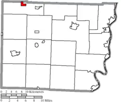 Location of Holloway in Belmont County