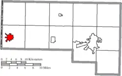 Location of Hicksville in Defiance County