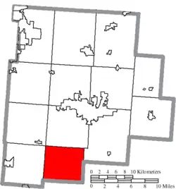 Location of Madison Township in Fairfield County