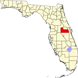 A state map highlighting Orange County in the middle part of the state. It is medium in size.