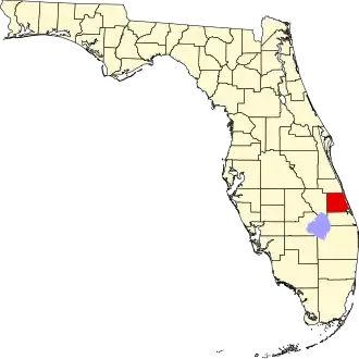 A state map highlighting St. Lucie County in the southern part of the state. It is small in size.