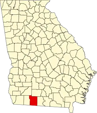 State map highlighting Thomas County