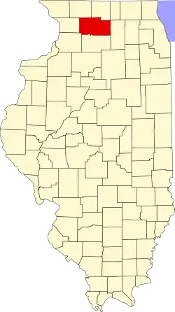 Map of Illinois highlighting Ogle County
