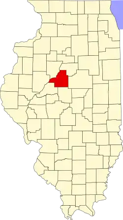 Location of Tazewell County in Illinois
