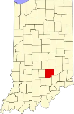 Bartholomew County's location in Indiana