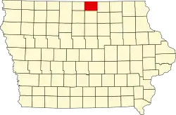 State map highlighting Worth County