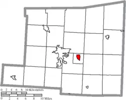 Location of Gambier in Knox County