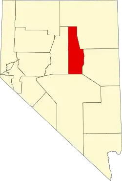 State map highlighting Eureka County