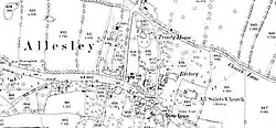 Map of Allesley (1884–1889)
