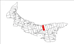 Map of Prince Edward Island highlighting Lot 36