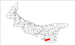 Map of Prince Edward Island highlighting Lot 60