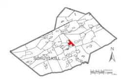 Map of Schuylkill County, Pennsylvania Highlighting East Norwegian Township
