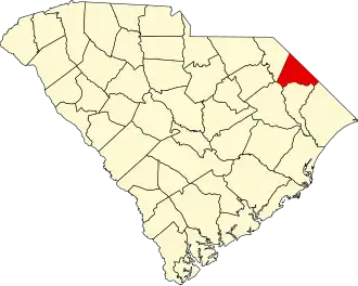 Map of South Carolina highlighting Dillon County