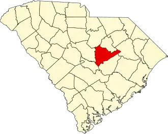 Map of South Carolina highlighting Sumter County
